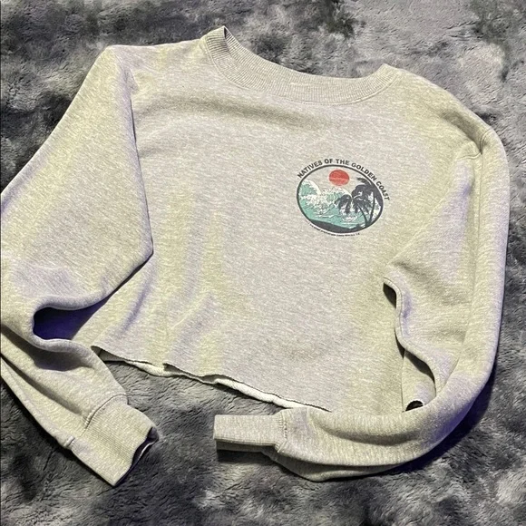 Grey Cropped Sweatshirt - Picture 1 of 3